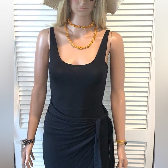NEW Reformation Kaila Knit Faux Wrap Tank Dress Black Size XS - Picture 5 of 13